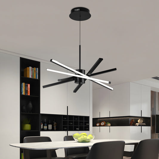 Lustra LED cu Telecomanda LT176/5BK, 69W, 5 Elemente, Lumina Rece/Clada/Neutra, Dimabila, Negru, Inaltime Reglabila Lustre LED cu Telecomanda Default Title Alessandro Design