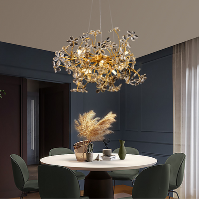 Crystal Chandelier CM325/800GD, 12xG9, Chrome and Crystals, D75cm, Ρυθμιζόμενο ύψος