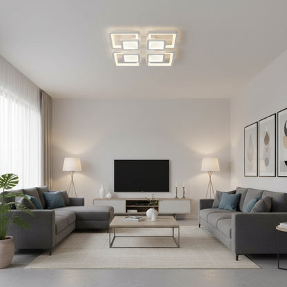 Πολυέλαιος LED με τηλεχειριστήριο SUSAN 96W, 4 τετράγωνα, κρύο/θερμό/ουδέτερο φως, ρυθμιζόμενο, λευκός πολυέλαιος LED με τηλεχειριστήριο Προεπιλεγμένος τίτλος Alessandro Design