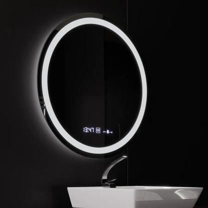 Στρογγυλός καθρέφτης LED, διάμετρος 50 cm, Celeste MotionGlow Marcello, Σύστημα αποθάμβωσης, Ρολόι & Θερμόμετρο, Ρυθμιζόμενο, Θερμό Ουδέτερο Ψυχρό Φως 3000K/4000K/6000K Καθρέφτες Marcello Προεπιλεγμένος τίτλος Alessandro Design