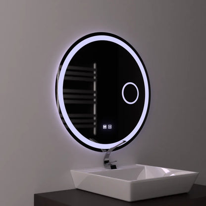 LED Στρογγυλός καθρέφτης 70cm, Touch Luxor, Σύστημα Demister, Καθρέφτης Μπάνιου με δυνατότητα ρύθμισης φωτισμού με LED και Demister Προεπιλεγμένος τίτλος Alessandro Design