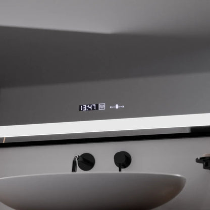 Ορθογώνιος καθρέφτης LED, 100x65 cm, Verite Majeste Noir Motion Glow Marcello, Σύστημα αποθαμβώματος, Ρολόι & Θερμόμετρο, Καθρέφτες Dimable Marcello Προεπιλεγμένος τίτλος Alessandro Design