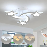 Πολυέλαιος LED με τηλεχειριστήριο IPOMOEA 51W, 3 αστέρια, Κρύο/Ζεστό/Ουδέτερο φως, Ρυθμιζόμενο, Λευκός πολυέλαιος LED με τηλεχειριστήριο Προεπιλεγμένος τίτλος Alessandro Design