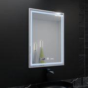 Ορθογώνιος καθρέφτης LED, 60x80 cm, Verite Imperial Silver Motion Glow Marcello, Σύστημα Demister, Ρολόι & Θερμόμετρο, Dimable Mirrors Marcello Προεπιλεγμένος τίτλος Alessandro Design