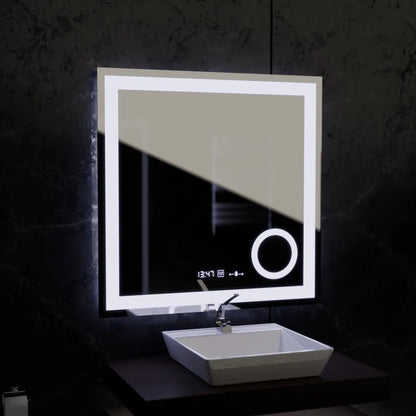Ορθογώνιος καθρέφτης LED, 80x80 cm, Souverain MotionGlow Marcello, Σύστημα αποθαμβώματος, Ρολόι & Θερμόμετρο, Καλλυντικός Μεγεθυντικός φακός, Dimable Marcello Mirrors Προεπιλεγμένος τίτλος Alessandro Design