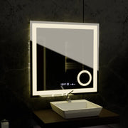 Ορθογώνιος καθρέφτης LED, 80x80 cm, Souverain MotionGlow Marcello, Σύστημα αποθαμβώματος, Ρολόι & Θερμόμετρο, Καλλυντικός Μεγεθυντικός φακός, Dimable Marcello Mirrors Προεπιλεγμένος τίτλος Alessandro Design