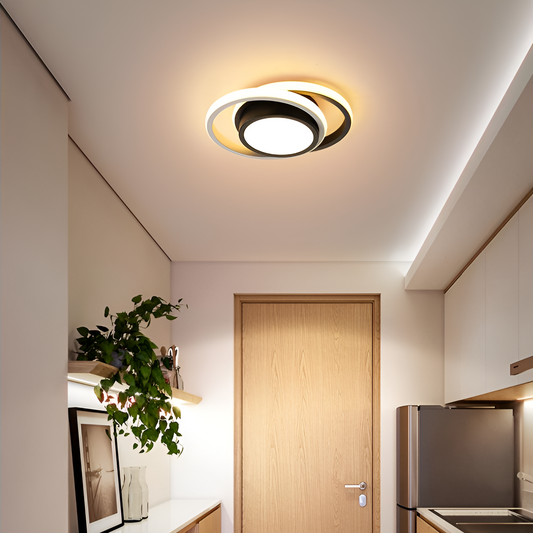 Lustra LED VERTEX FUSION 21W, 2 Cercuri, Rame Metalice, lumina Rece/Calda/Neutra, Alb/Negru Lustre LED Default Title Alessandro Design