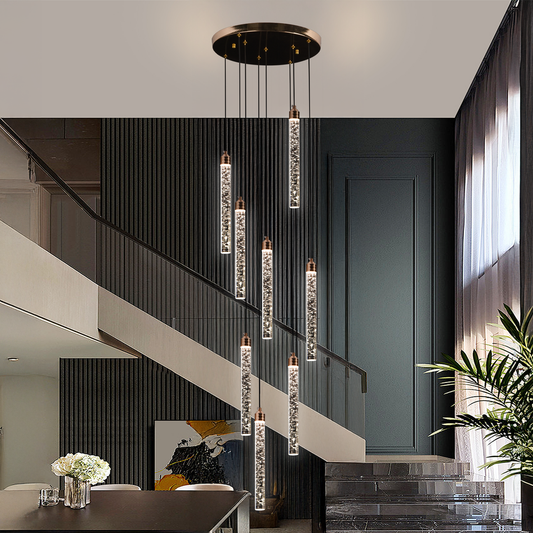 Candelabru Cristal LED 21W, VERTILUX Supremo, Lumina Calda/Neutra/Rece, Diametru 35cm Auriu Candelabre Cristal Default Title Alessandro Design