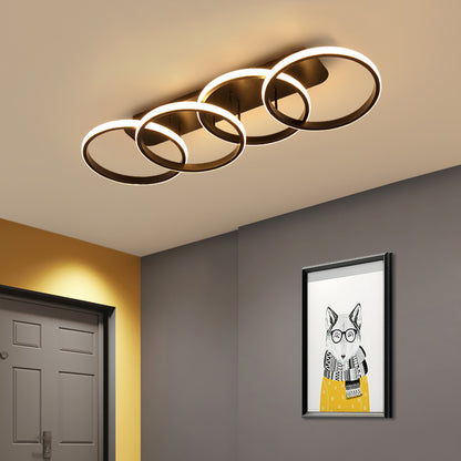 Lustra LED ELIO 47W, 4 Cercuri, Liniara, lumina Rece/Calda/Neutra, Negru Lustre LED Default Title Alessandro Design