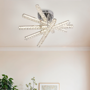 Πολυέλαιος LED με τηλεχειριστήριο LUELLA 79W 5 Στοιχείων, Γραμμικό, Κρύο/Ζεστό/Ουδέτερο φως, Ρυθμιζόμενο, Ασημί κρύσταλλο LED Πολυέλαιος Προεπιλεγμένος τίτλος Alessandro Design