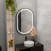 Οβάλ καθρέφτης LED 50x80cm VETRO Touch Dimmable Demister System, Μαύρο πλαίσιο Korman Mirrors E Προεπιλεγμένος τίτλος Alessandro Design