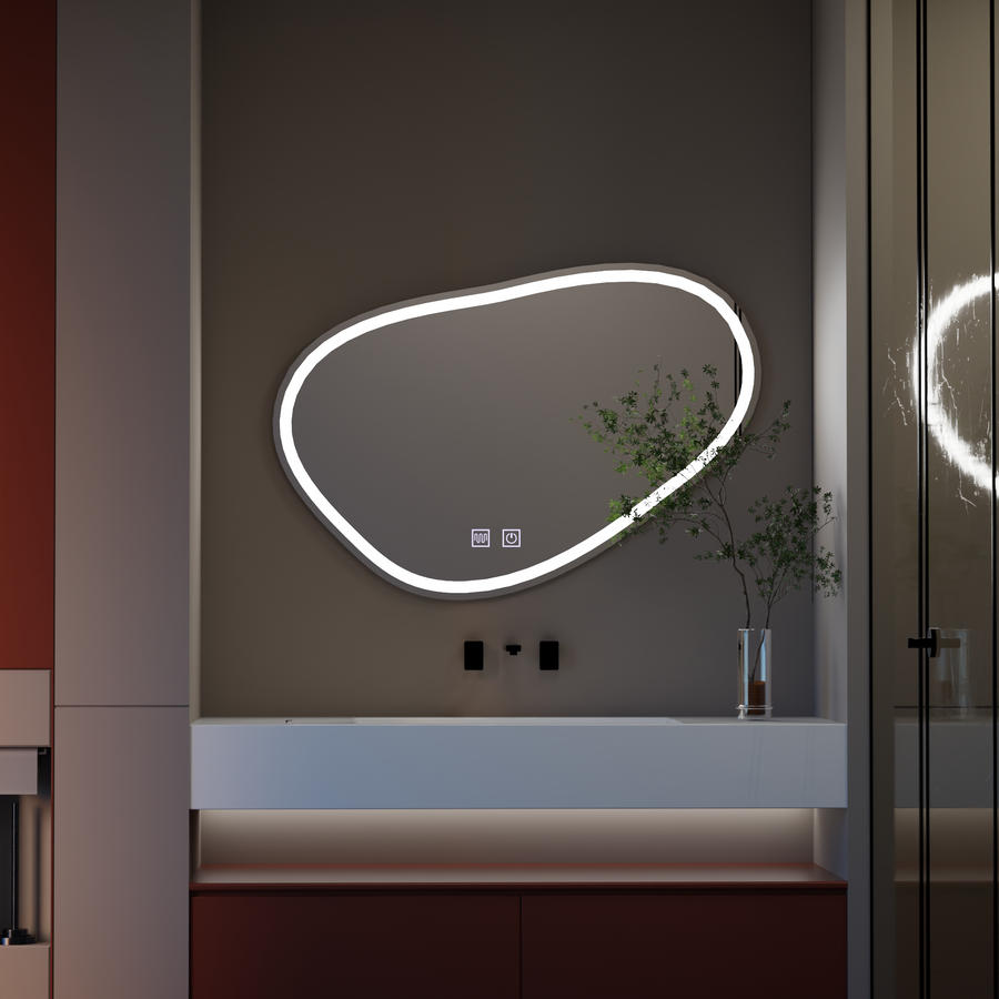 LED Touch Quassare Mirror, Demister System 90x65 cm Mirrors Korman E Προεπιλεγμένος τίτλος Alessandro Design