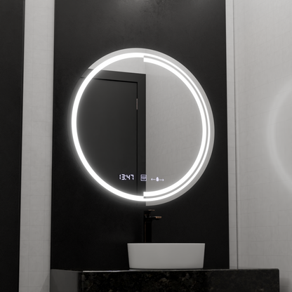 Στρογγυλός καθρέφτης LED, 60 cm, Αισθητήρας MotionGlow Consuel Marcello, Σύστημα αποθαμβώματος, Ρολόι & Θερμόμετρο, Καθρέφτες Dimable Marcello Προεπιλεγμένος τίτλος Alessandro Design