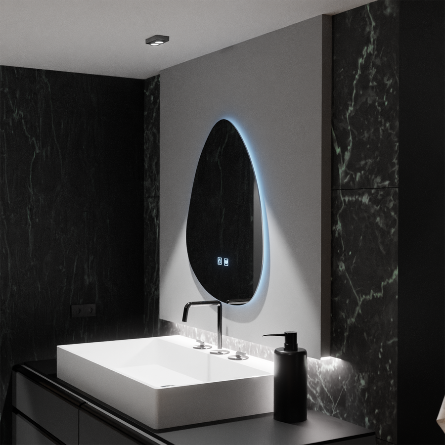 Οργανικός καθρέφτης LED 80x60cm, Fluido Touch, Σύστημα Demister, Dimmable Mirrors Korman E Προεπιλεγμένος τίτλος Alessandro Design