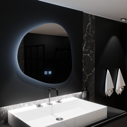 Οργανικός καθρέφτης LED 60x60cm, Duna Touch, Σύστημα Demister, Dimmable Mirrors Korman E Προεπιλεγμένος τίτλος Alessandro Design