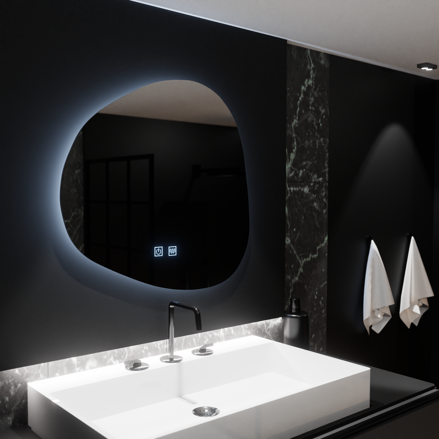 Οργανικός καθρέφτης LED 60x60cm, Duna Touch, Σύστημα Demister, Dimmable Mirrors Korman E Προεπιλεγμένος τίτλος Alessandro Design