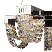 Candelabru Cristal LED 15W, STRATUS Magno , Diametru 50cm, Crom Lucios, Lumina Calda Neutra Rece 3000K/4000K/6000K Inaltime Reglabila, Metal si Cristal Candelabre Cristal Default Title Alessandro Design