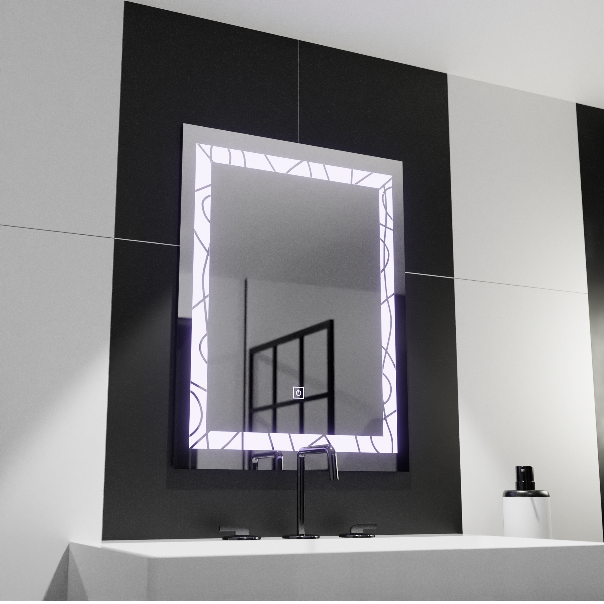 Ορθογώνιος καθρέφτης LED, 60x80cm, Deco Πλαίσιο Basic Touch Mirrors Korman C Προεπιλεγμένος τίτλος Alessandro Design