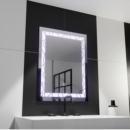 Ορθογώνιος καθρέφτης LED, 60x80cm, Deco Πλαίσιο Basic Touch Mirrors Korman C Προεπιλεγμένος τίτλος Alessandro Design