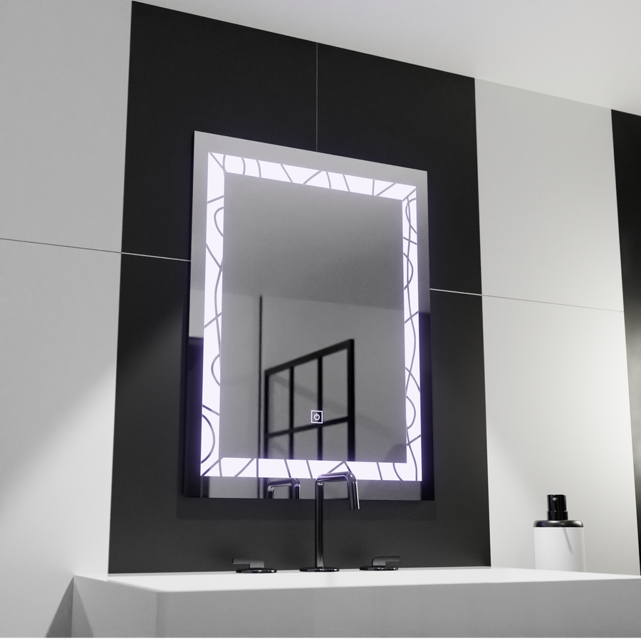 Ορθογώνιος καθρέφτης LED, 60x80cm, Deco Πλαίσιο Basic Touch Mirrors Korman C Προεπιλεγμένος τίτλος Alessandro Design