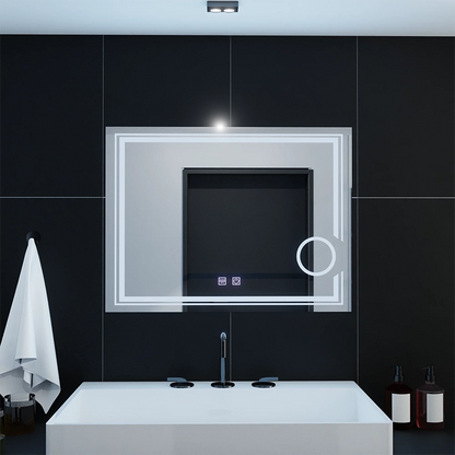 Ορθογώνιος καθρέφτης LED, 80x60cm, CANTO Touch, Σύστημα Demister, Dimmable