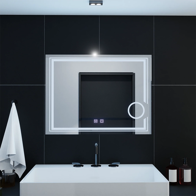 Ορθογώνιος καθρέφτης LED, 80x60cm, CANTO Touch, Σύστημα Demister, Dimmable