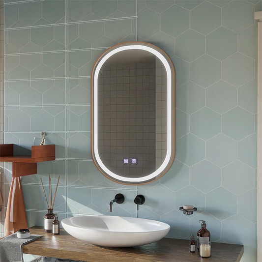 Καθρέφτης LED Touch Impora Demist System 50x80 cm Κορνίζα από ροζ χρυσό