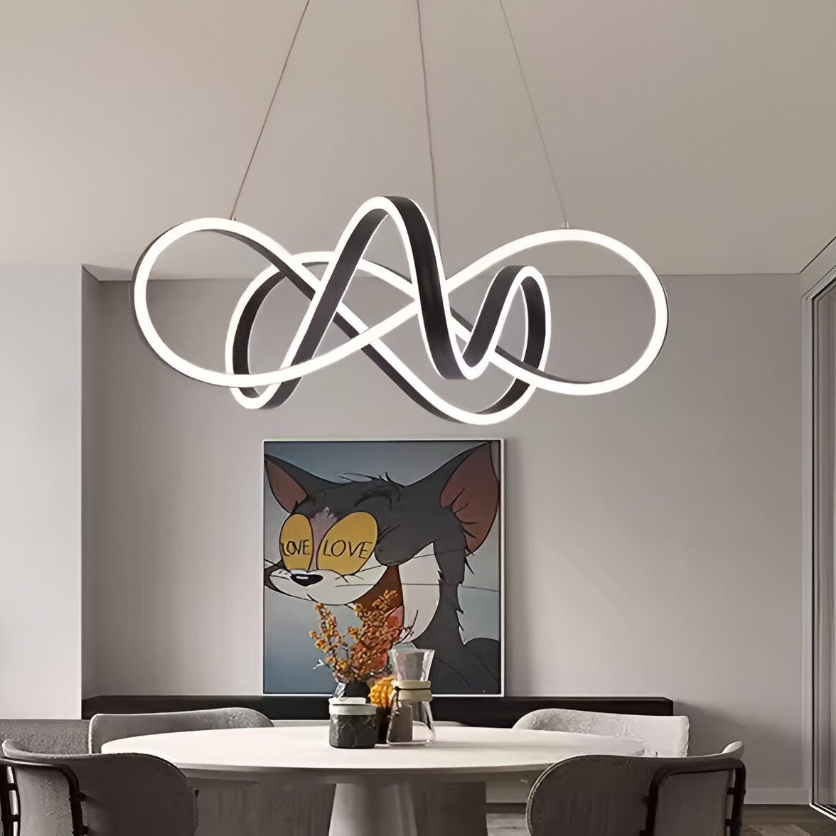 Κρεμαστός πολυέλαιος LED με τηλεχειριστήριο INFINITY HALO 69W, Κρύο/Ζεστό/Ουδέτερο φως, Ρυθμιζόμενο, Μαύρο, Ρυθμιζόμενο ύψος Μοντέρνοι Πολυέλαιοι Προεπιλεγμένος τίτλος Alessandro Design