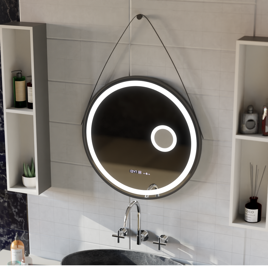 Στρογγυλός καθρέφτης LED, 11W, 60cm, Micah Marcello MotionGlow Sensor, Demister System, Clock & Thermometer, Cosmetic Magifier, Dimable Marcello Mirrors Προεπιλεγμένος τίτλος Alessandro Design