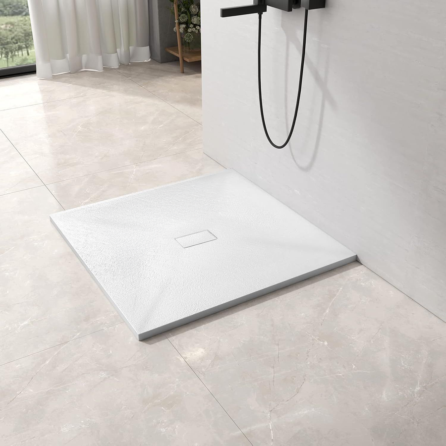 Τετράγωνος δίσκος ντους 90x90 cm, λεπτός 3 cm, γυαλιστερό λευκό Home & Garden Προεπιλεγμένος τίτλος Alessandro Design