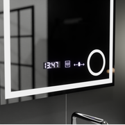 Ορθογώνιος καθρέφτης LED, 60x60 cm, Souverain MotionGlow Marcello, Σύστημα αποθαμβώματος, Ρολόι & Θερμόμετρο, Καλλυντικός Μεγεθυντικός φακός, Dimable Marcello Mirrors Προεπιλεγμένος τίτλος Alessandro Design