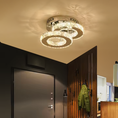 Κρυστάλλινος πολυέλαιος LED ROYALO ROTONDA 26W, 2 κύκλοι, Κρύο/Ζεστό/Ουδέτερο φως, Γυαλιστερό Chrome LED Πολυέλαιοι Προεπιλεγμένος τίτλος Alessandro Design