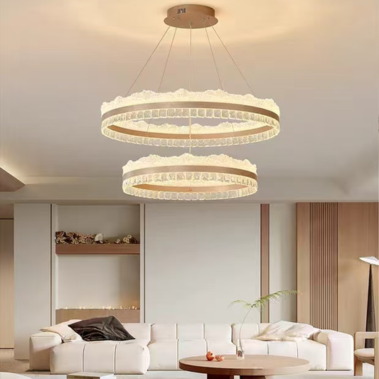 Lustra LED suspendata cu telecomanda NIVALIS, 126W, lumina Rece/Calda/Neutra, Dimabila,Inaltime Reglabila, Auriu Lustre LED cu Telecomanda Default Title Alessandro Design