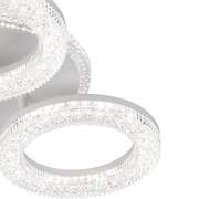 FREJA LED Πολυέλαιος με Τηλεχειριστήριο, 50W, 3000K/4000K/6000K, Dimmable, White, Crystals, 3 Circles LED Chandeliers with Remote Control Προεπιλεγμένος τίτλος Alessandro Design