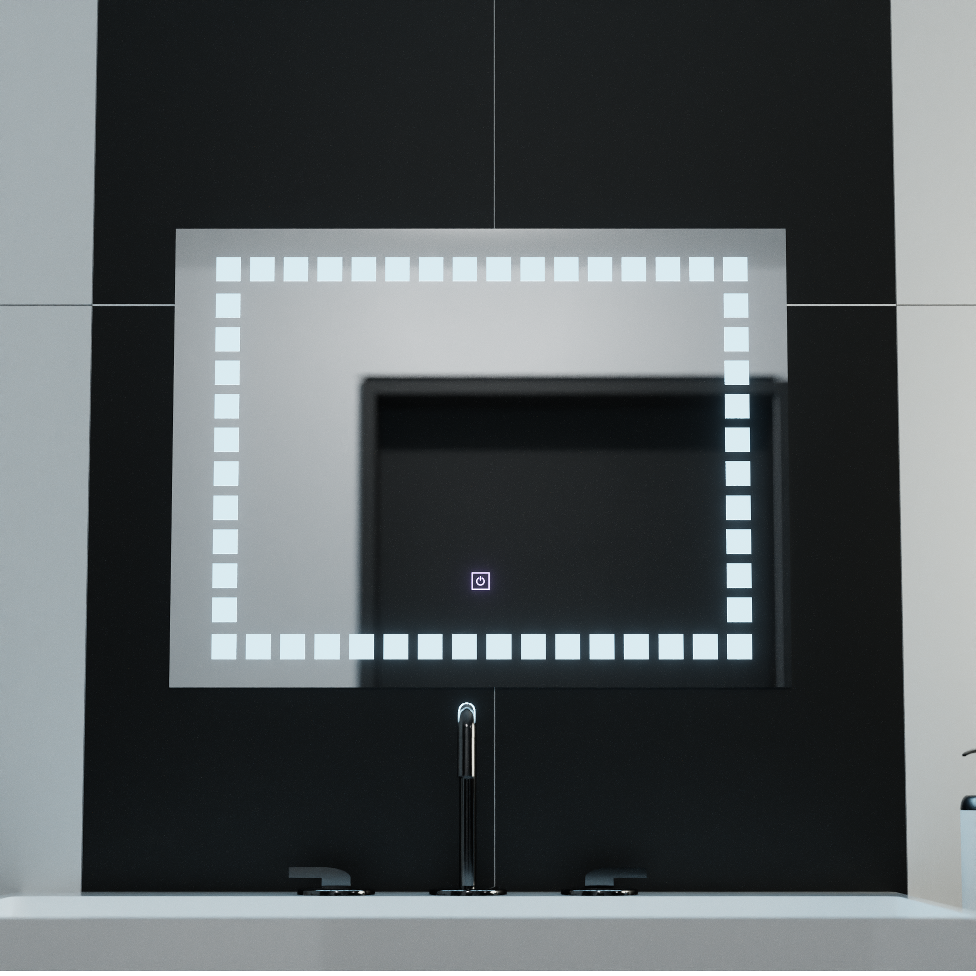 Ορθογώνιος καθρέφτης LED, 80x60 cm, Grid Light Basic Touch Mirrors Korman C Προεπιλεγμένος τίτλος Alessandro Design