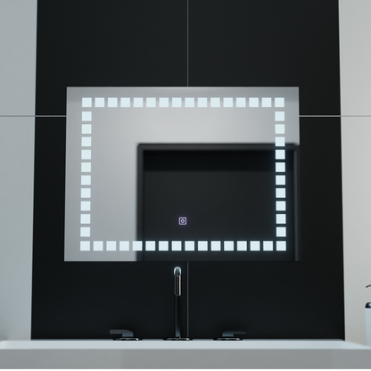 Ορθογώνιος καθρέφτης LED, 80x60 cm, Grid Light Basic Touch Mirrors Korman C Προεπιλεγμένος τίτλος Alessandro Design