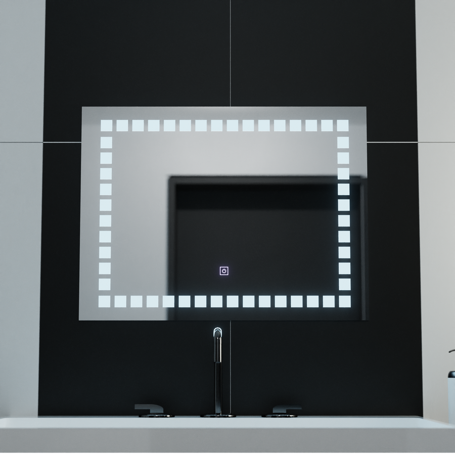 Ορθογώνιος καθρέφτης LED, 80x60 cm, Grid Light Basic Touch Mirrors Korman C Προεπιλεγμένος τίτλος Alessandro Design