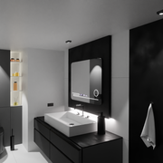 Ορθογώνιος καθρέφτης LED, 80x60 cm, Harmonie MotionGlow Marcello, Σύστημα αποθαμβώματος, Θερμόμετρο και Ρολόι, Καλλυντικός Μεγεθυντικός φακός, Καθρέφτες Dimable Marcello Προεπιλεγμένος τίτλος Alessandro Design