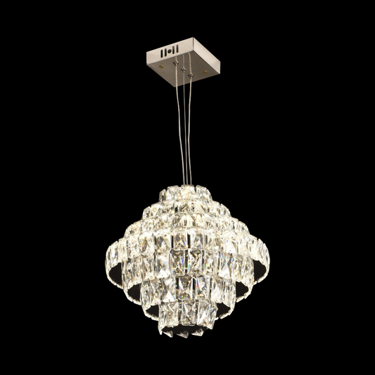 Candelabru Cristal Opal cu telecomanda, 60W, Diametru 35 cm, 3000K/4000/6000K, Crom Lucios, Inaltime Reglabila Candelabre Cristal Default Title Alessandro Design