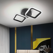 Πολυέλαιος LED PULSARIS 27W, 2 Τετράγωνα, Κρύο/Ζεστό/Ουδέτερο φως, Μαύροι πολυέλαιοι LED Προεπιλεγμένος τίτλος Alessandro Design