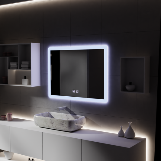 Ορθογώνιος καθρέφτης LED, 80x60cm, Touch VENERA, Σύστημα Demister, Dimmable Mirrors Korman E Προεπιλεγμένος τίτλος Alessandro Design