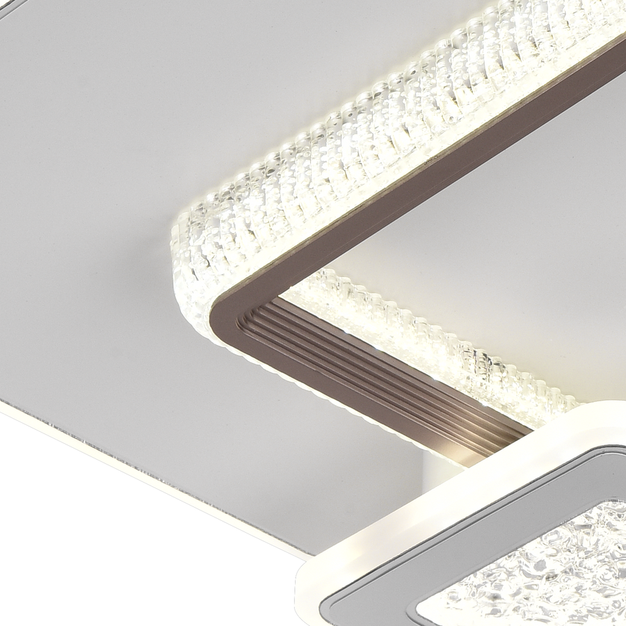Πολυέλαιος LED NYXORA 51W, 3 Τετράγωνα, Κρύο/Ζεστό/Ουδέτερο φως, Λευκοί πολυέλαιοι LED Προεπιλεγμένος τίτλος Alessandro Design