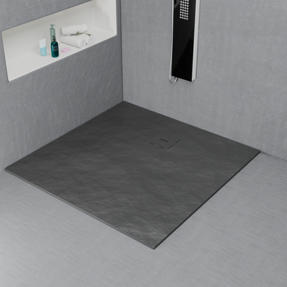 Τετράγωνος δίσκος ντους 90x90 cm, λεπτός 3 cm, σκούρο γκρι Home & Garden Προεπιλεγμένος τίτλος Alessandro Design
