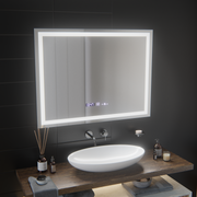 Ορθογώνιος καθρέφτης LED, 100x75 cm, Verite MotionGlow Marcello, Σύστημα αποθαμβώματος, Ρολόι & Θερμόμετρο, Καθρέφτες Dimable Marcello Προεπιλεγμένος τίτλος Alessandro Design