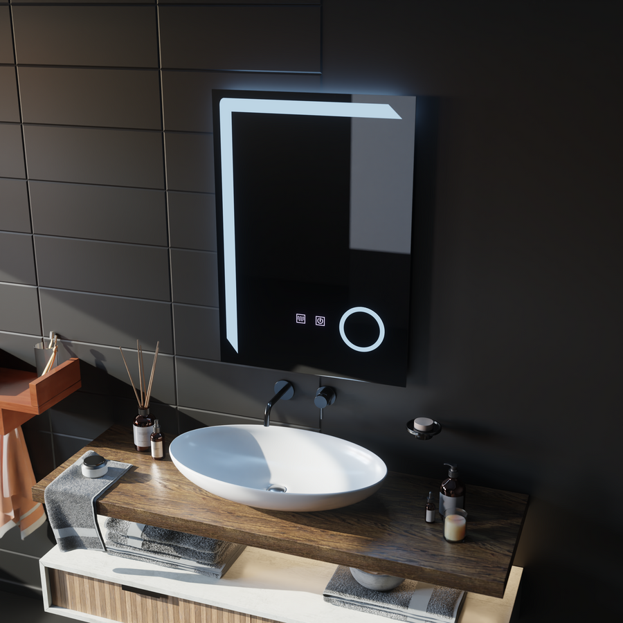 Ορθογώνιος καθρέφτης LED, 60x80cm, Linea Touch, Demister System, Dimmable Mirrors Korman E Προεπιλεγμένος τίτλος Alessandro Design