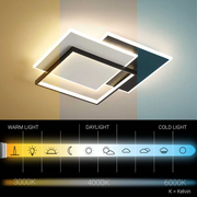 Πολυέλαιος LED με τηλεχειριστήριο CHIARA 98W, 3 τετράγωνα, κρύο/θερμό/ουδέτερο φως, ρυθμιζόμενο, μαύροι πολυέλαιοι LED με τηλεχειριστήριο Προεπιλεγμένος τίτλος Alessandro Design