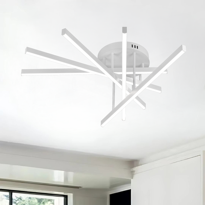 Πολυέλαιος LED τηλεχειριστηρίου GIO, 68W, 5 στοιχείων, Ψυχρός/Ψυχρός/Ουδέτερος φωτισμός, Ρυθμιζόμενος, Λευκός