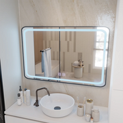Ορθογώνιος καθρέφτης LED 100x65cm EDGE Touch Demister System, μαύρο πλαίσιο