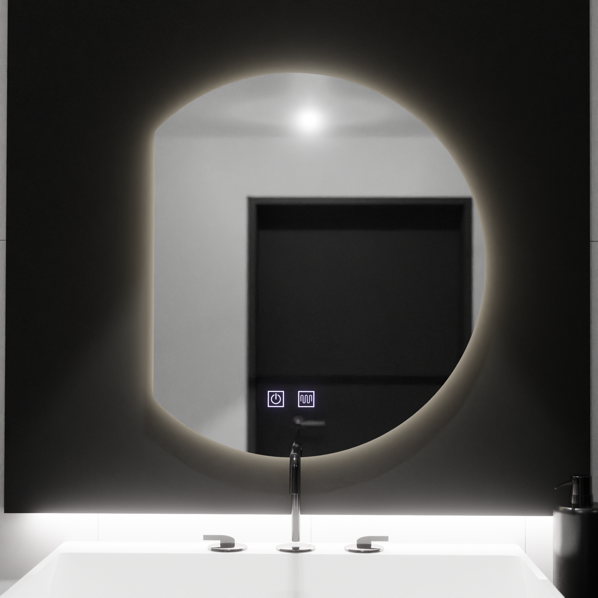 Semiluna LED Mirror 54x60, Arcana Touch, Demister System, Dimable Mirrors Korman E Προεπιλεγμένος τίτλος Alessandro Design