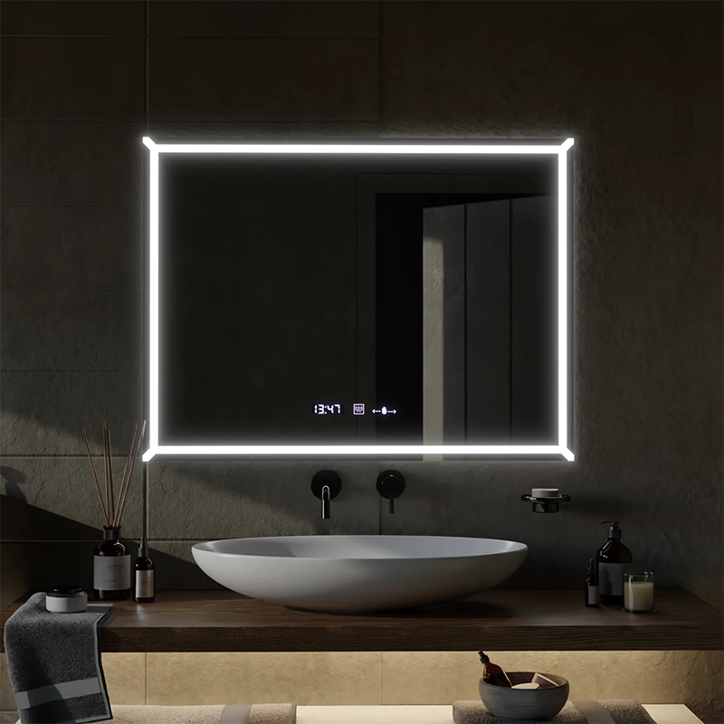 Ορθογώνιος καθρέφτης LED, 80x60cm, VillayTouch Marcello, Σύστημα Demister, Dimmable
